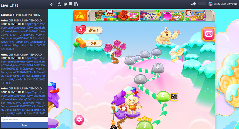 Hooray for Candy Crush Jelly Saga chat spam.
